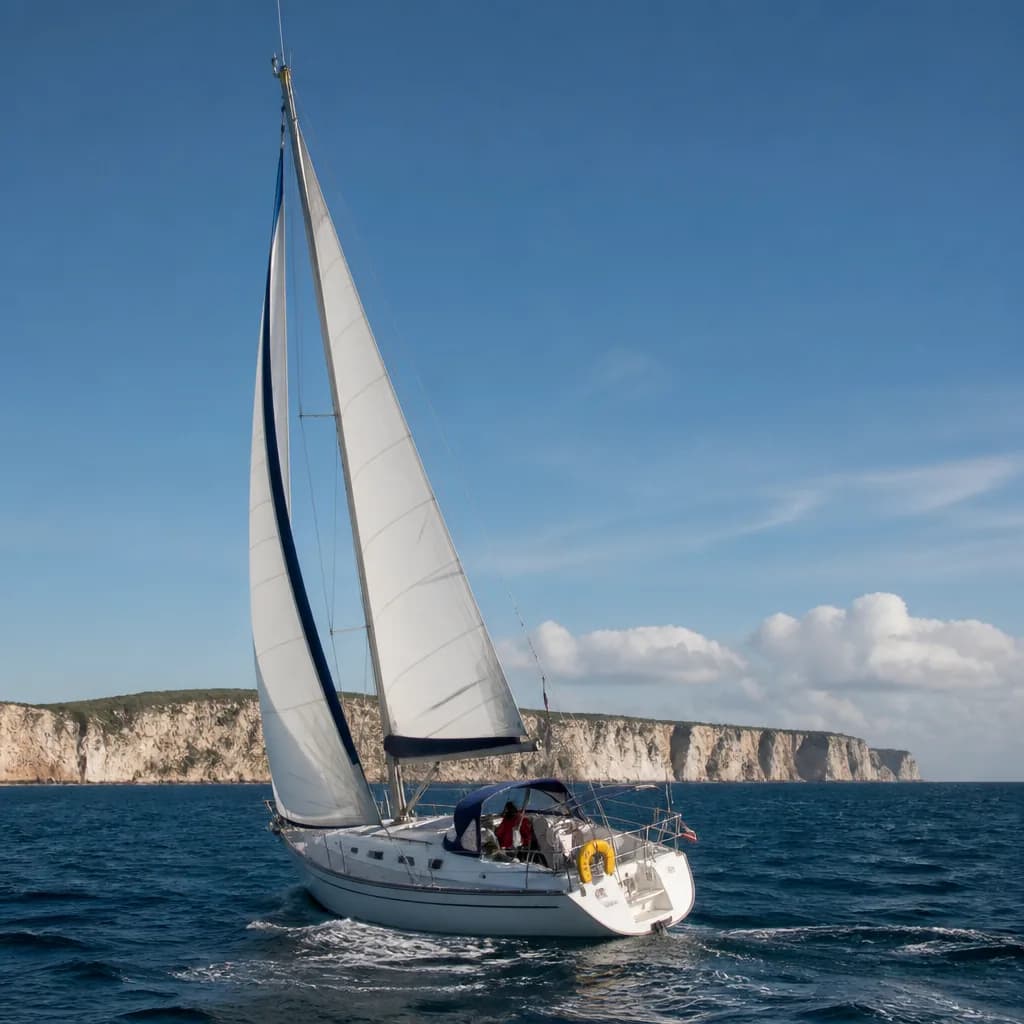 Voilier naviguant dans la zone côtière